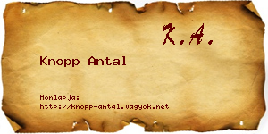 Knopp Antal névjegykártya
