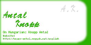 antal knopp business card